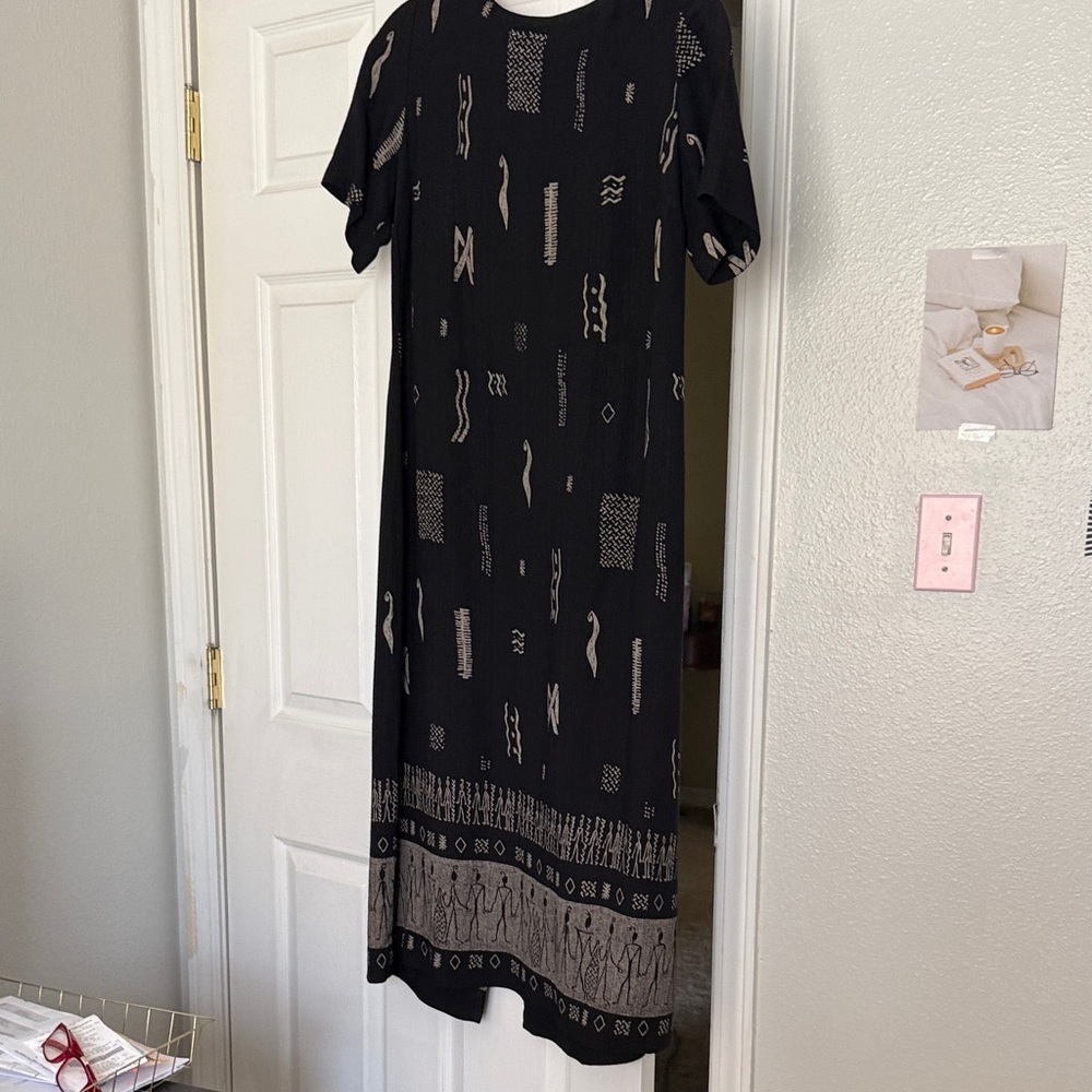 Black Patterned Maxi Dress